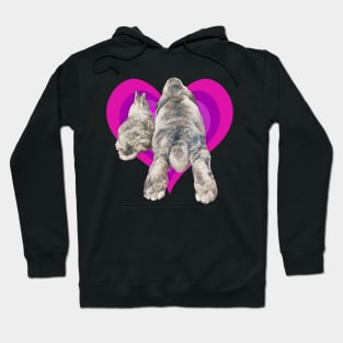 Adorable 'bunny butt' painting on a vibrant heart! Hoodie